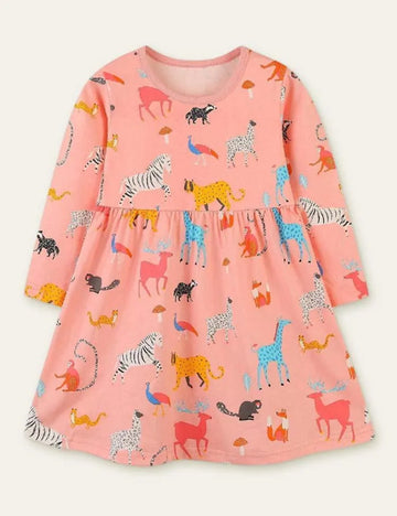 Zoo Printed Long Sleeve Dress - Mini Taylor